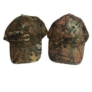 Lot of 2 Camo Hats: Anthony Forest Products Cap & Alabama Sling Center Hunting